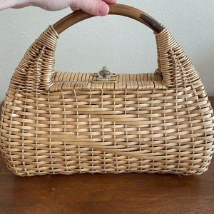1950s 1960s Wicker Purse Bag vintage